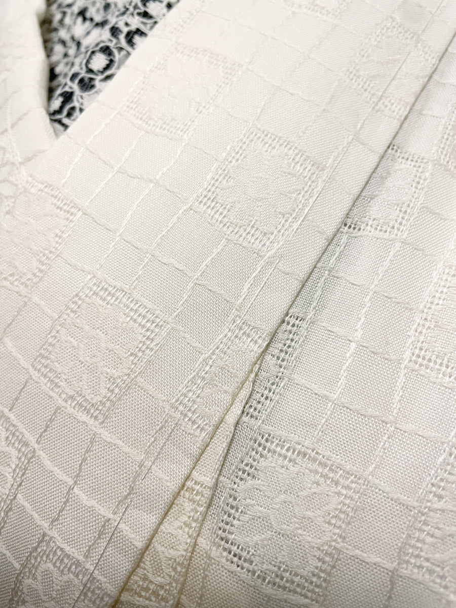 (KUON) Jardin Twill Dyed Cotton Kimono "KAREN" with Single-Sided Tailoring