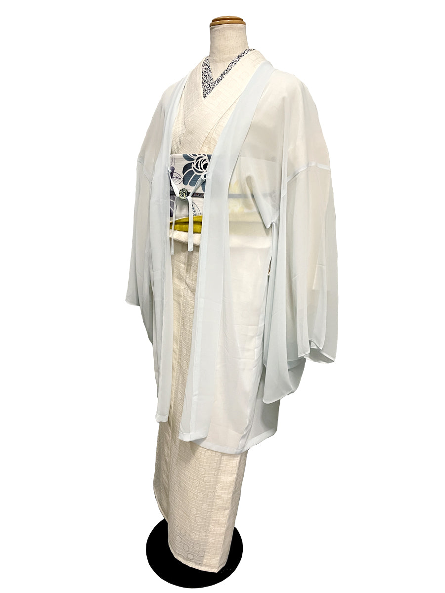 (KUON) Jardin Twill Dyed Cotton Kimono "KAREN" with Single-Sided Tailoring