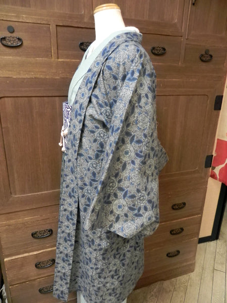 コットン羽織「和更紗花文様」レディースプレタ(M)サイズ