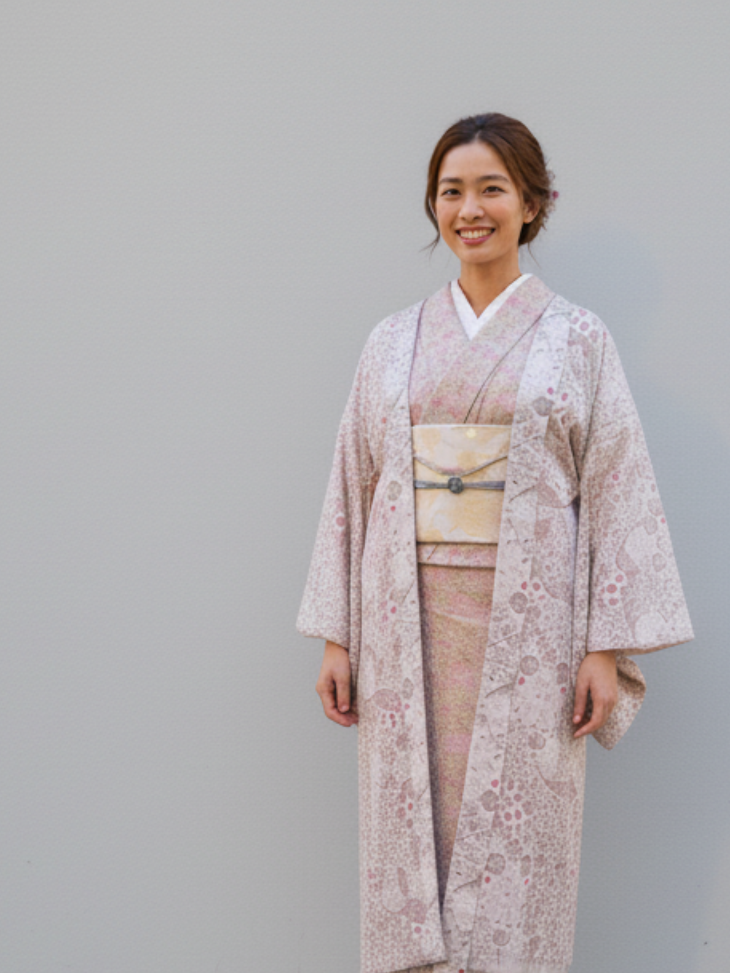 (KUON WOMEN)コットン羽織「STRAWBERRY THIEF」