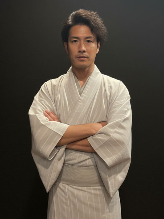 (SUI MEN)コットンキモノ「waffle」単衣仕立て付き