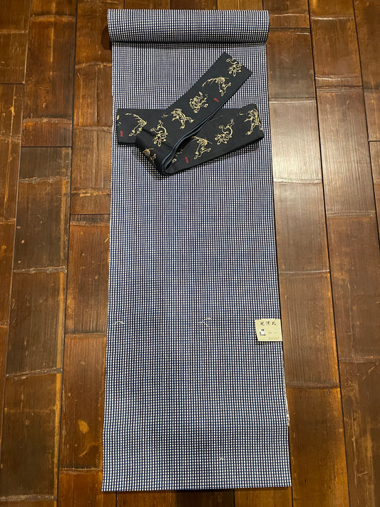 本染メンズゆかた「角通し」