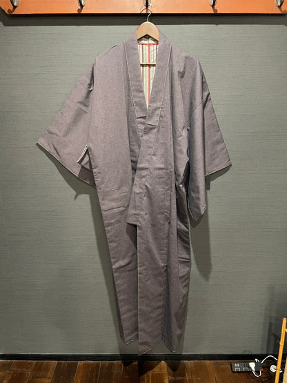(SUI MEN/Pret-a-porter) Cotton linen kimono "Cotton linen/Yatarashima" Men's size L/single-ply/with lining 