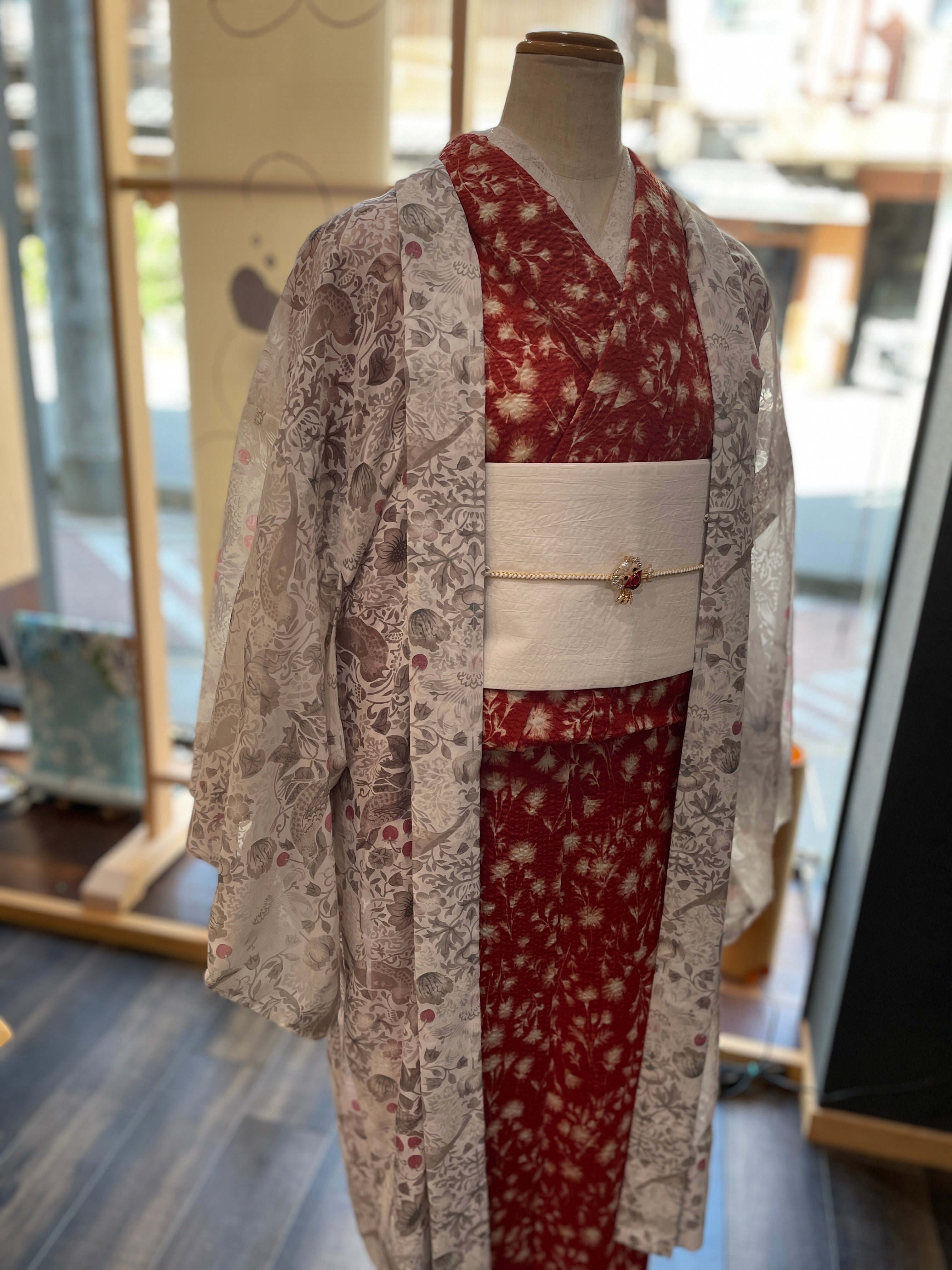 凪nagi)薄キモノ「Hana-shibori」単仕立て付き – MENYA FABRIC