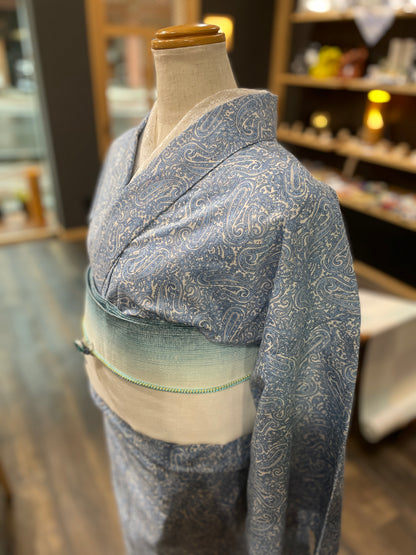 (KUON) Cotton lace kimono "Marriage" with single tailoring 