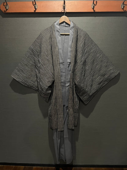 (SUI MEN) Soft wool yarn-dyed tweed kimono "Fully custom-made with single tailoring"