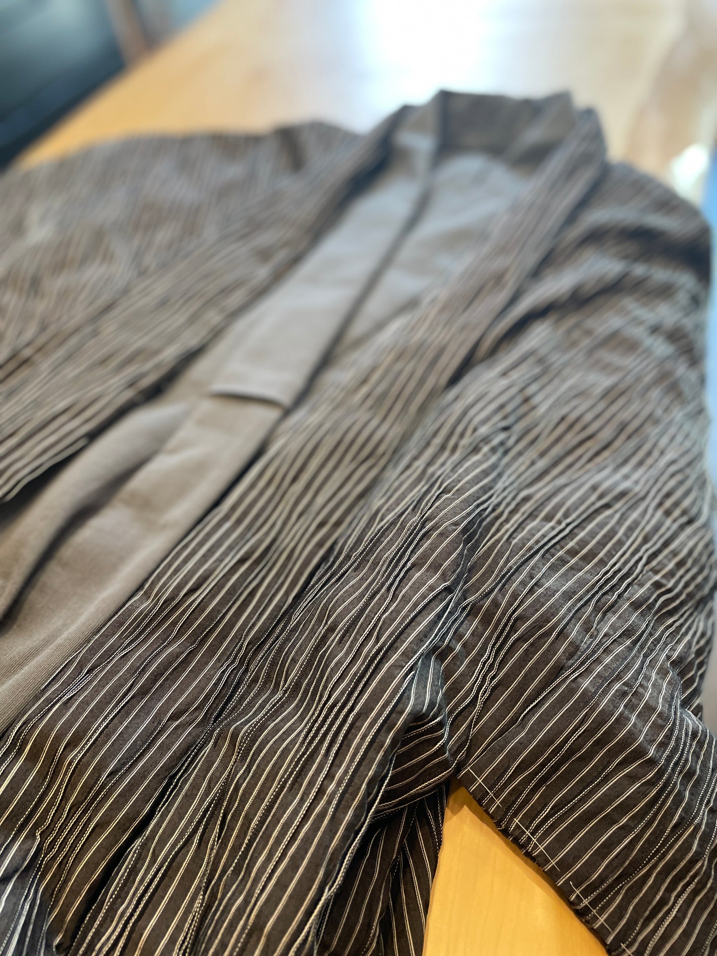 (SUI MEN) Soft wool yarn-dyed tweed kimono "Fully custom-made with single tailoring"