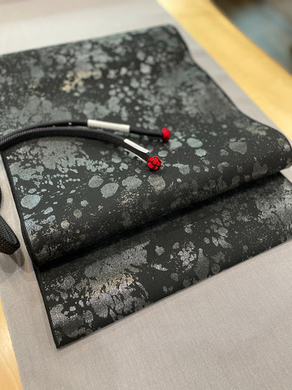 MODERN BLACK｜シルバー柄コットン帯