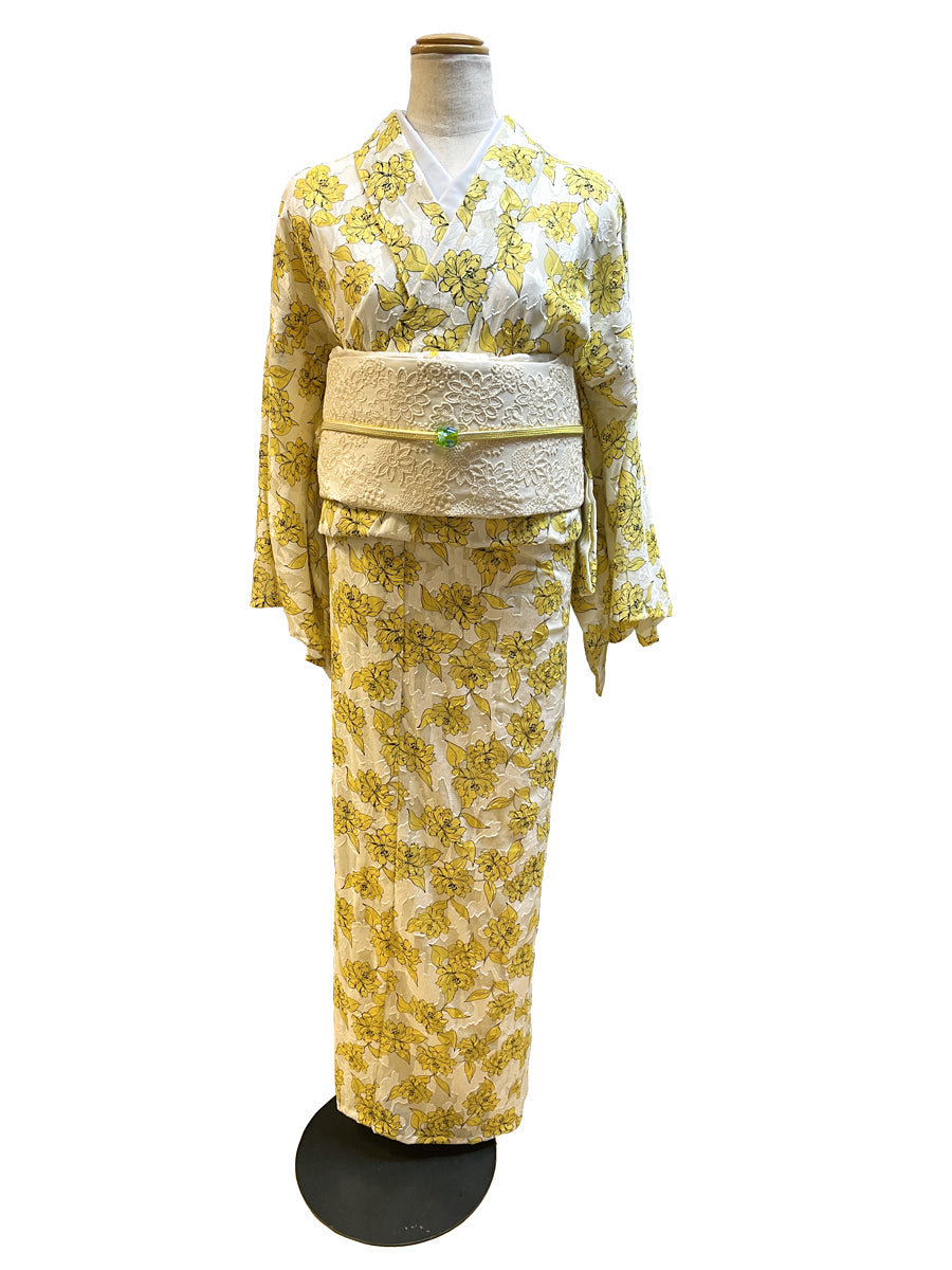 (KUON) Cotton Kimono "SHAKUNAGE" Single-ply 