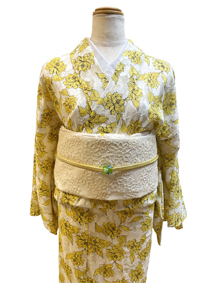 (KUON) Cotton Kimono "SHAKUNAGE" Single-ply 