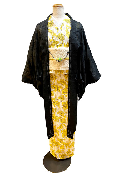 (KUON) Cotton Kimono "SHAKUNAGE" Single-ply 