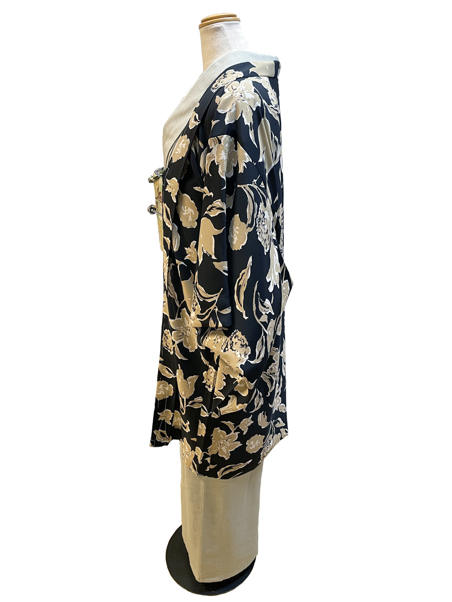 （KUON)SilkyDry HAORI[Drape Flower] 単仕立て