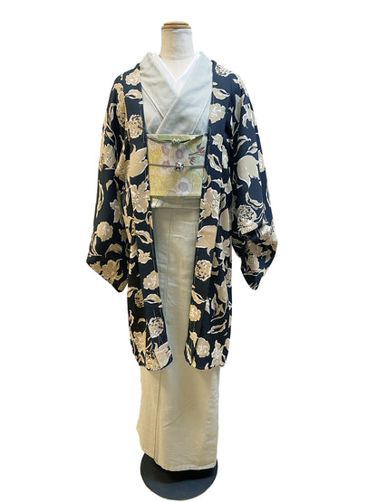 （KUON)SilkyDry HAORI[Drape Flower] 単仕立て