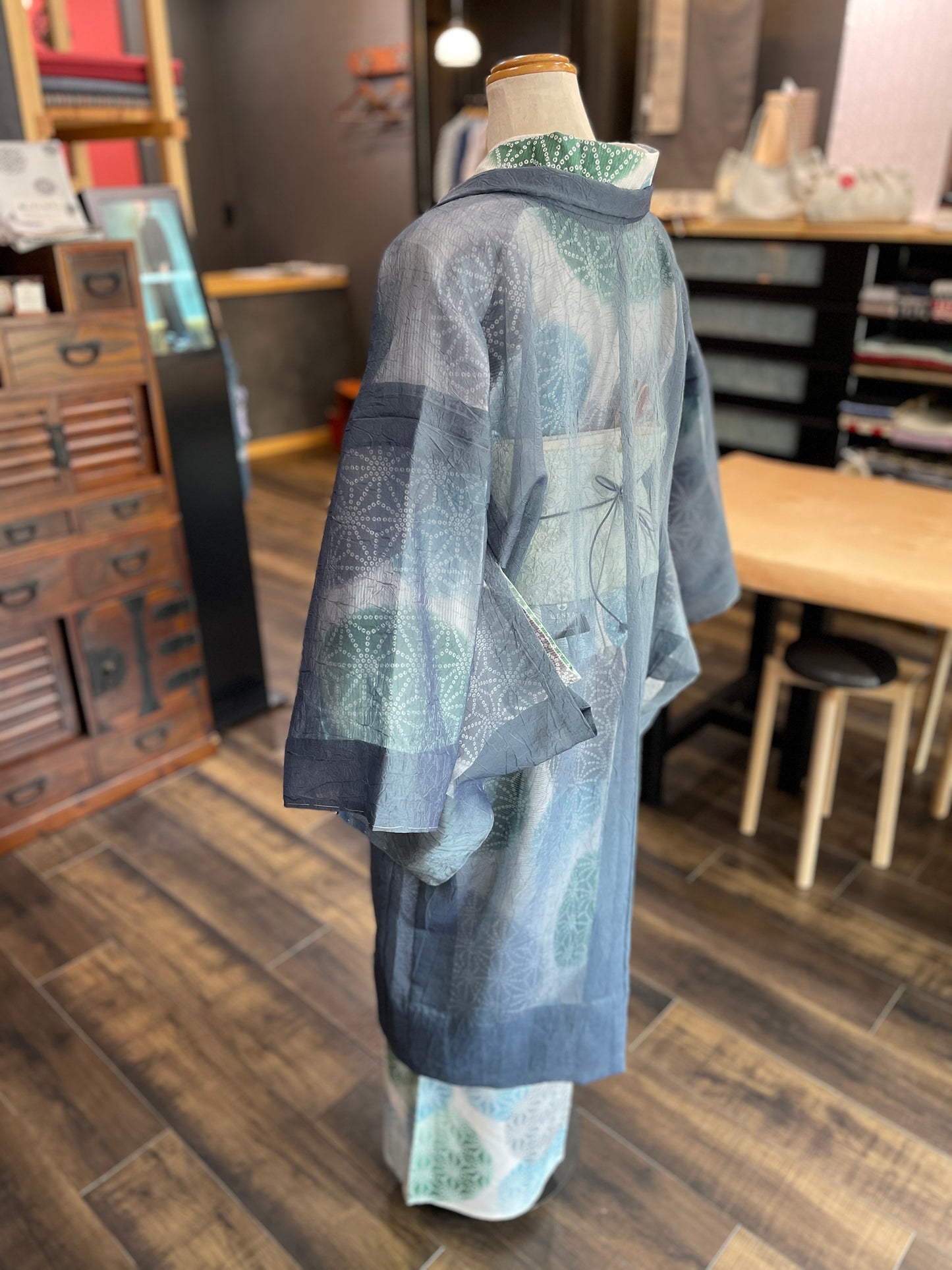 (KUON) Cotton lace kimono "Marriage" with single tailoring 