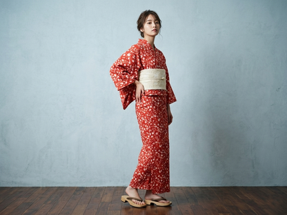 (KUON) Cotton lace kimono "Marriage" with single tailoring 