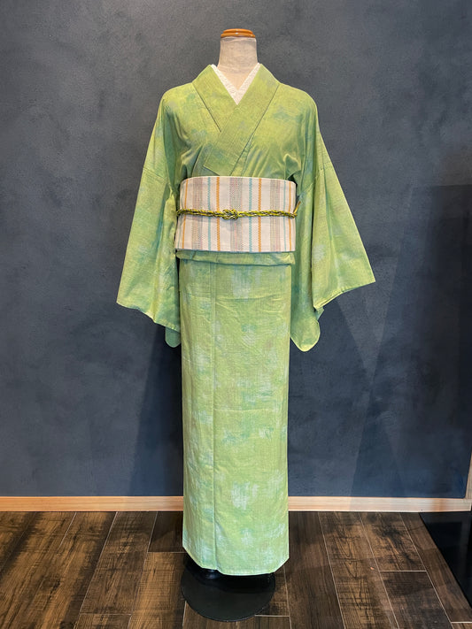 (KUON WOMEN) Cotton Kimono "Painting" 