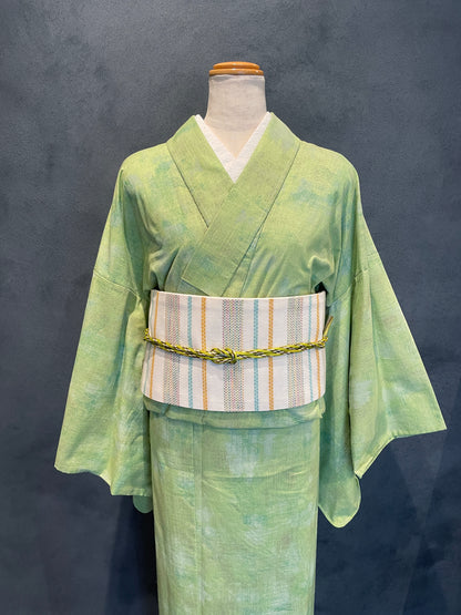 (KUON WOMEN) Cotton Kimono "Painting" 