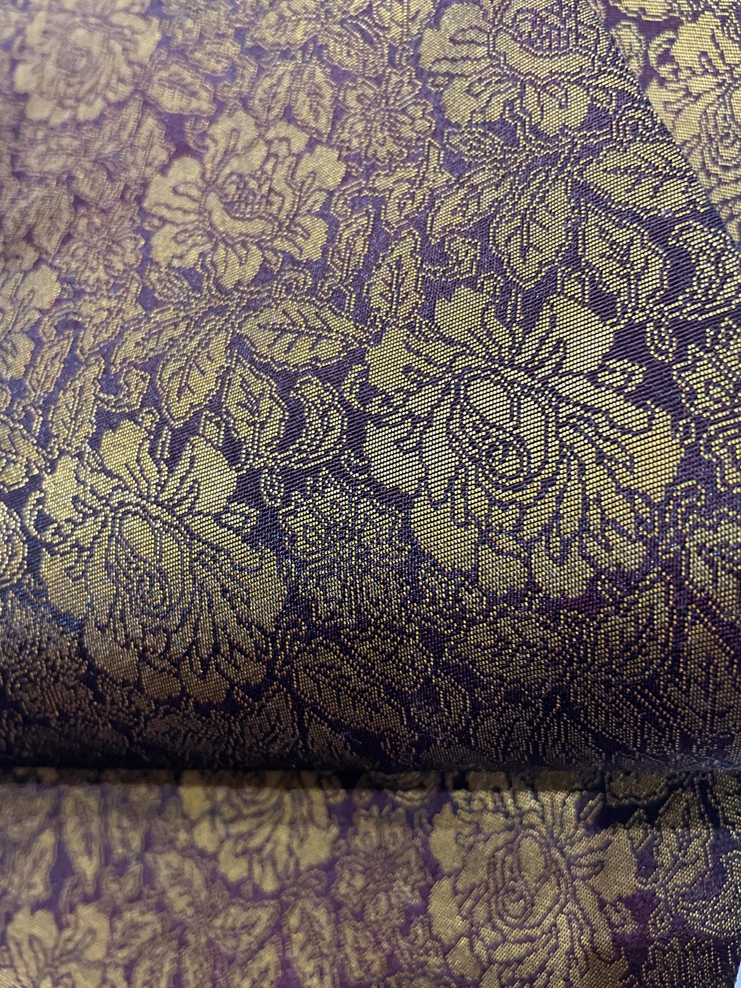 OICHI SILK's half-width obi "Shosoin flower pattern/peony" 