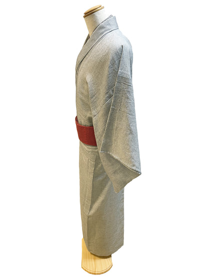 (SUI MEN) Cotton washi woven kimono "Kawai Bishin Koshi" with single tailoring 