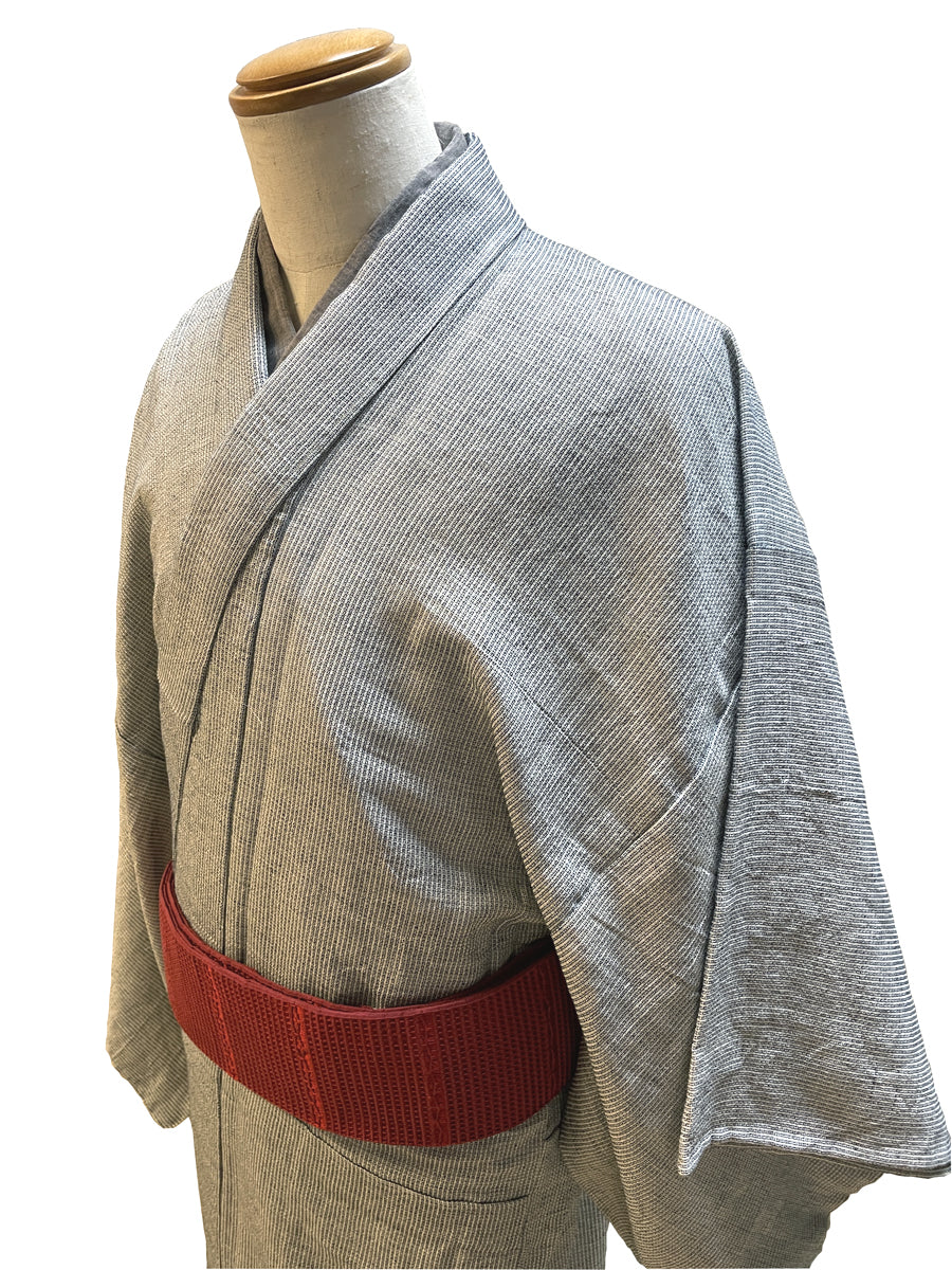 SUI MEN)綿和紙織着物「変わり微塵格子」単仕立て付き – MENYA FABRIC