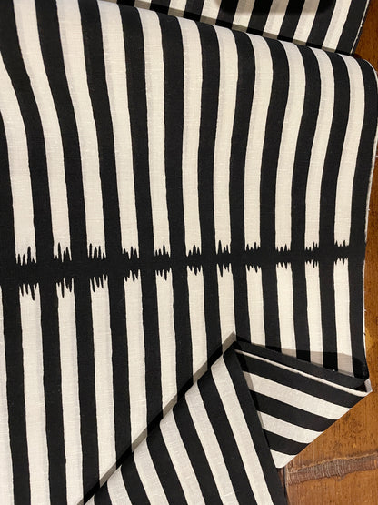 Sankatsuzome "Cotton Tsumugi Yukata/Stripes/Black &amp; White"