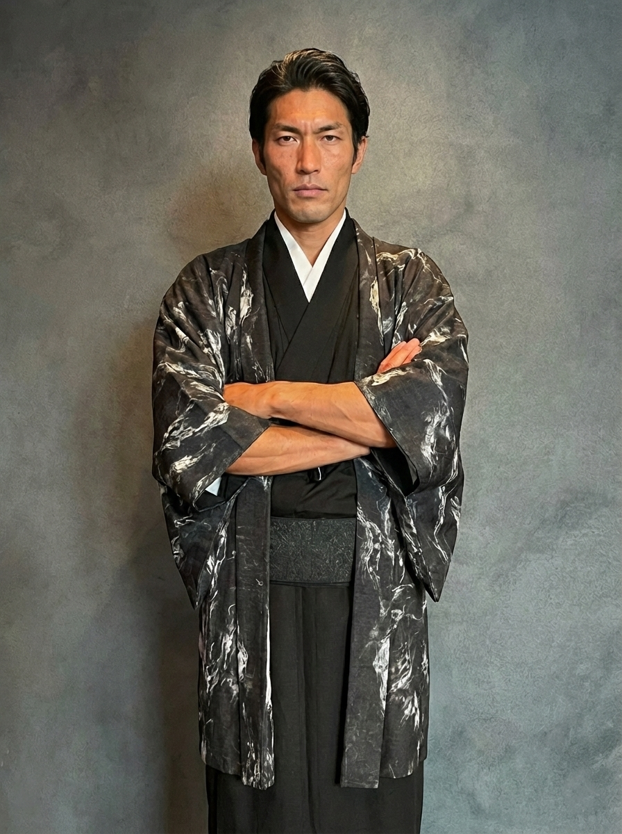 （SUI MEN)コットンジャガードプレタ羽織「霞/Kasumi」仕立て上