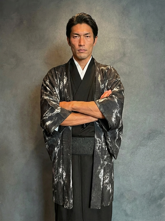 （SUI MEN)コットンジャガードプレタ羽織「霞/Kasumi」仕立て上