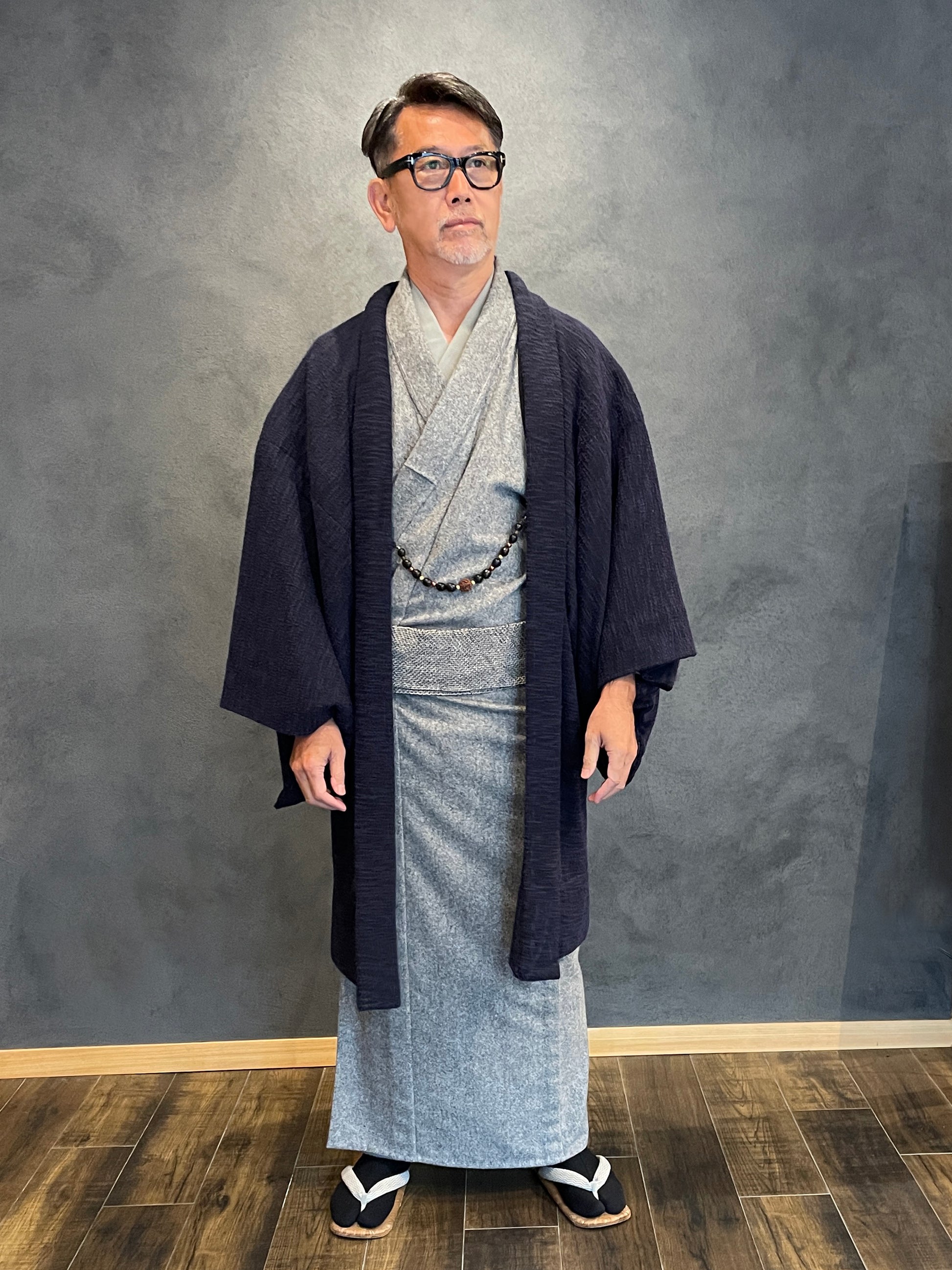 SUI MEN) Tweed knit jacquard/Men's haori (full order single