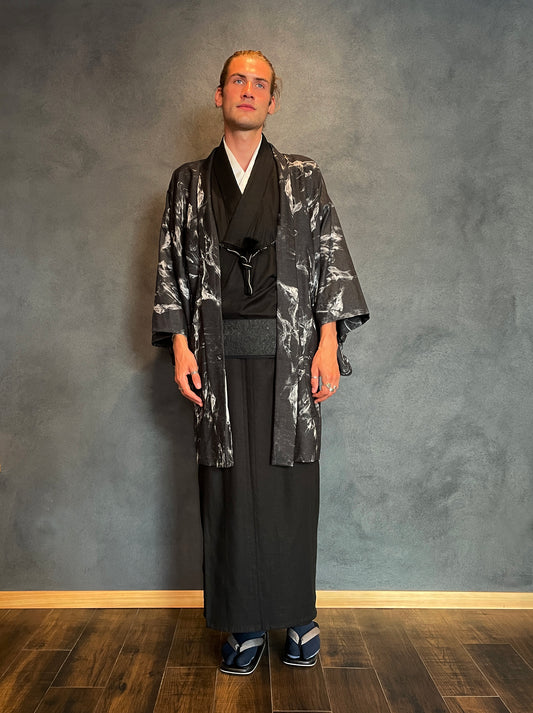 (SUI MEN) Cotton jacquard haori "Kasumi" single-layer tailoring available 