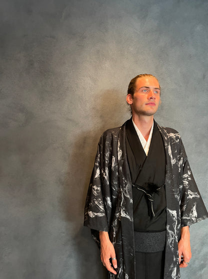 (SUI MEN) Cotton jacquard haori "Kasumi" single-layer tailoring available 