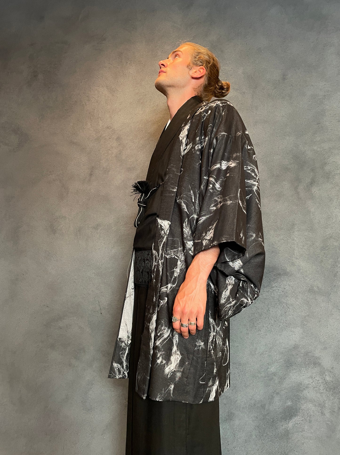 (SUI MEN) Cotton jacquard haori "Kasumi" single-layer tailoring available 