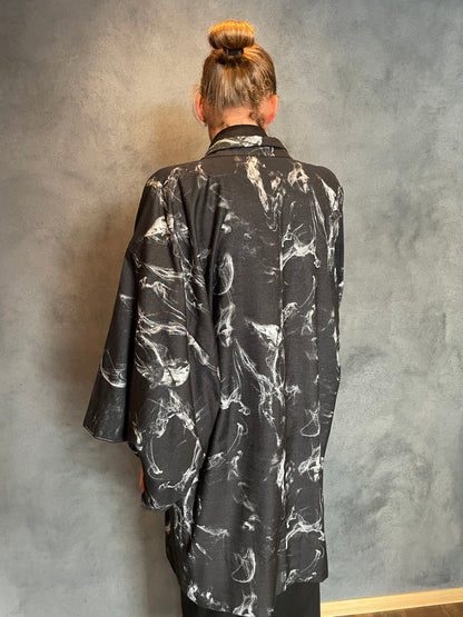 (SUI MEN) Cotton jacquard haori "Kasumi" single-layer tailoring available 