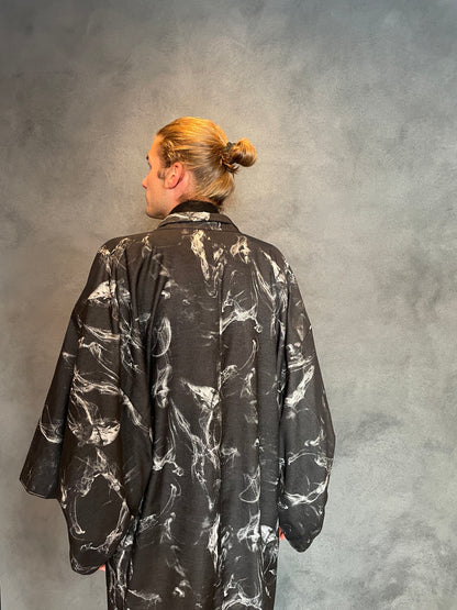 (SUI MEN) Cotton jacquard haori "Kasumi" single-layer tailoring available 