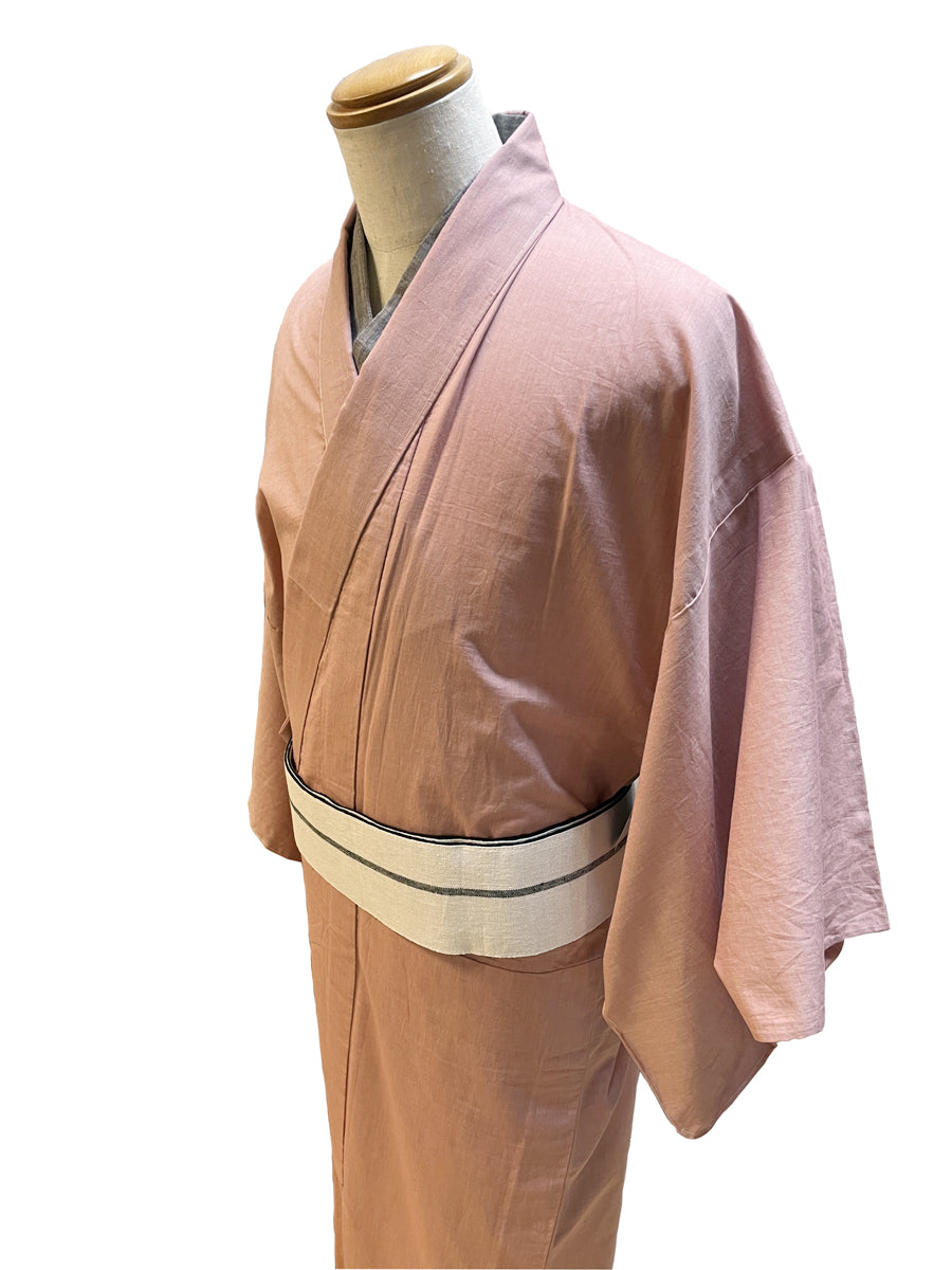 (SUI MEN) Organic cotton kimono "yarn-dyed poplin" single-ply 