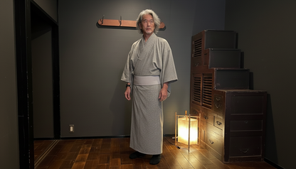 (SUI MEN)ラッセルバーズアイニットキモノ「フルオーダー単仕立て付き」