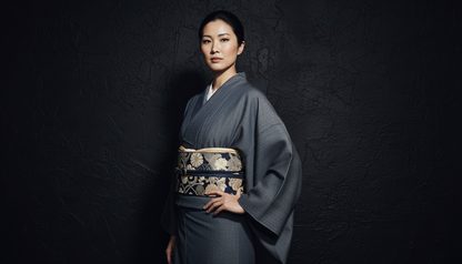 (KUON )ライトツイルストレッチデニムキモノ「フルオーダー単仕立て付き」