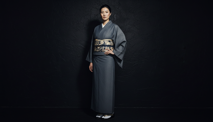 (KUON )ライトツイルストレッチデニムキモノ「フルオーダー単仕立て付き」