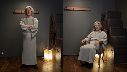 (SUI MEN)ラッセルバーズアイニットキモノ「フルオーダー単仕立て付き」