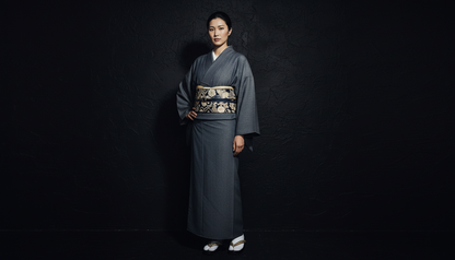 (KUON )ライトツイルストレッチデニムキモノ「フルオーダー単仕立て付き」