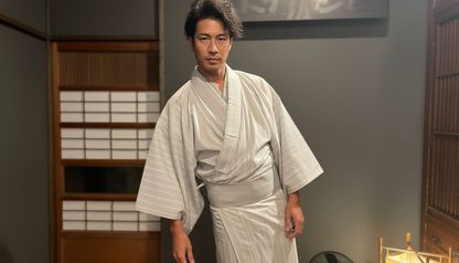 (SUI MEN)コットンキモノ「waffle」単衣仕立て付き