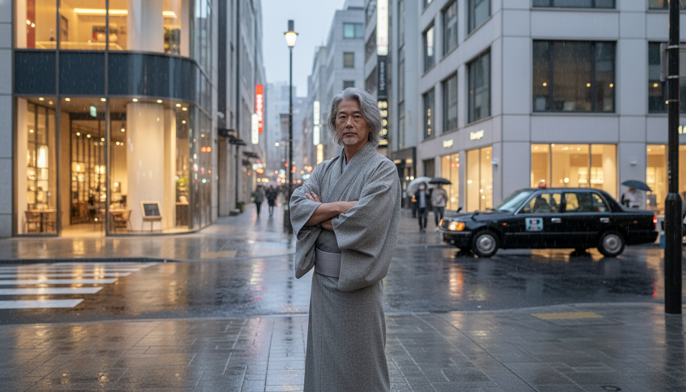 (SUI MEN)ラッセルバーズアイニットキモノ「フルオーダー単仕立て付き」