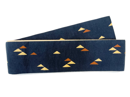 Cotton square obi "Variety scales (navy)" 