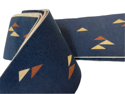 Cotton square obi "Variety scales (navy)" 