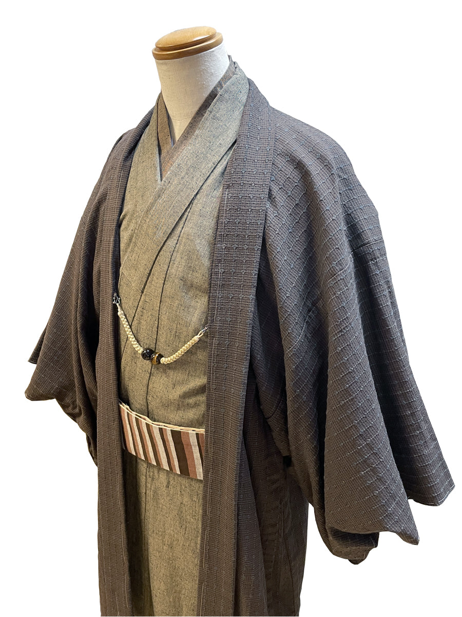 (SUI MEN) Cotton Haori "Sudare Stripe" Men's Ready-to-Wear (L) Size 