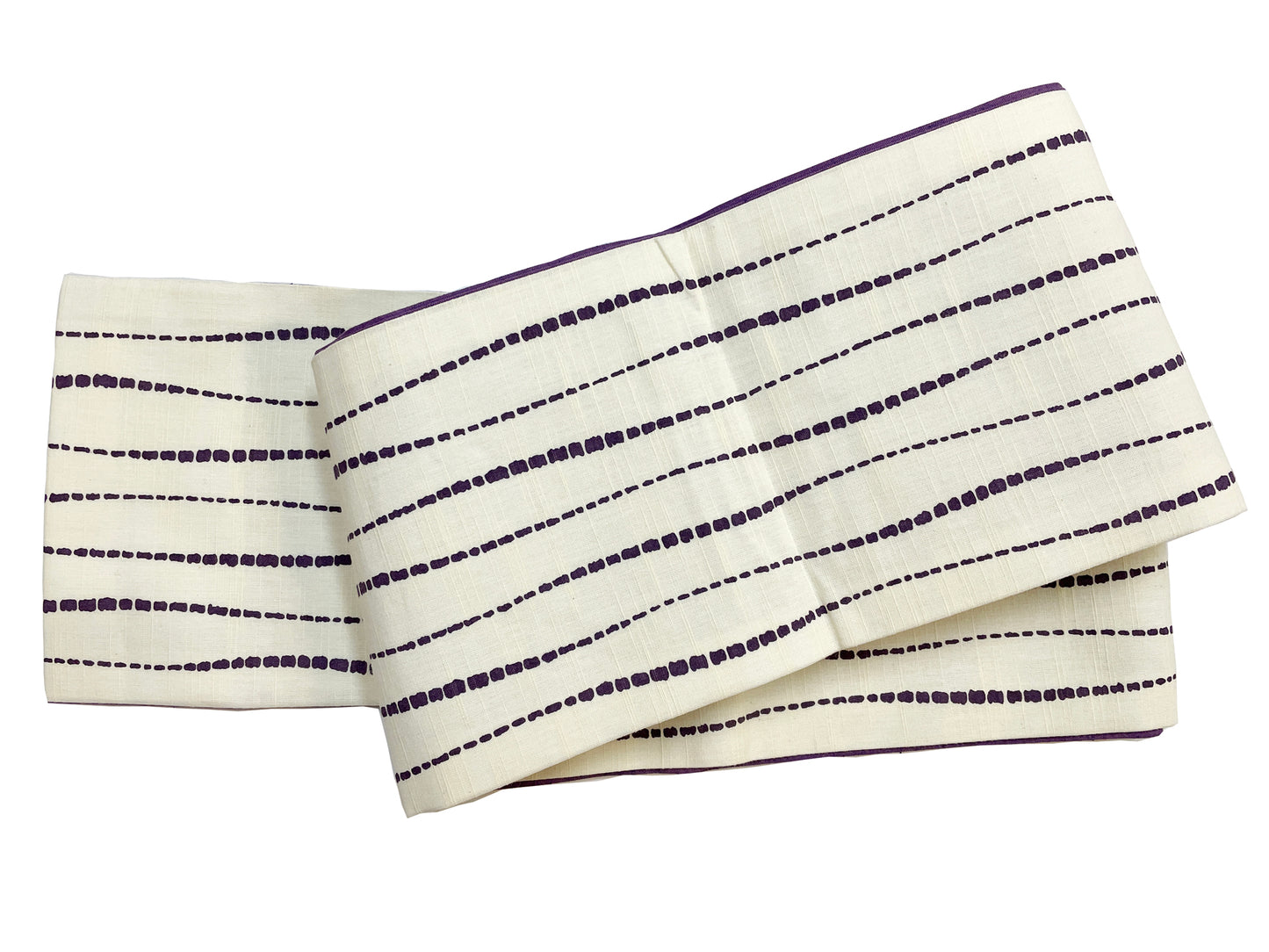 Thin cotton obi "Yoroke stripes (purple)" 