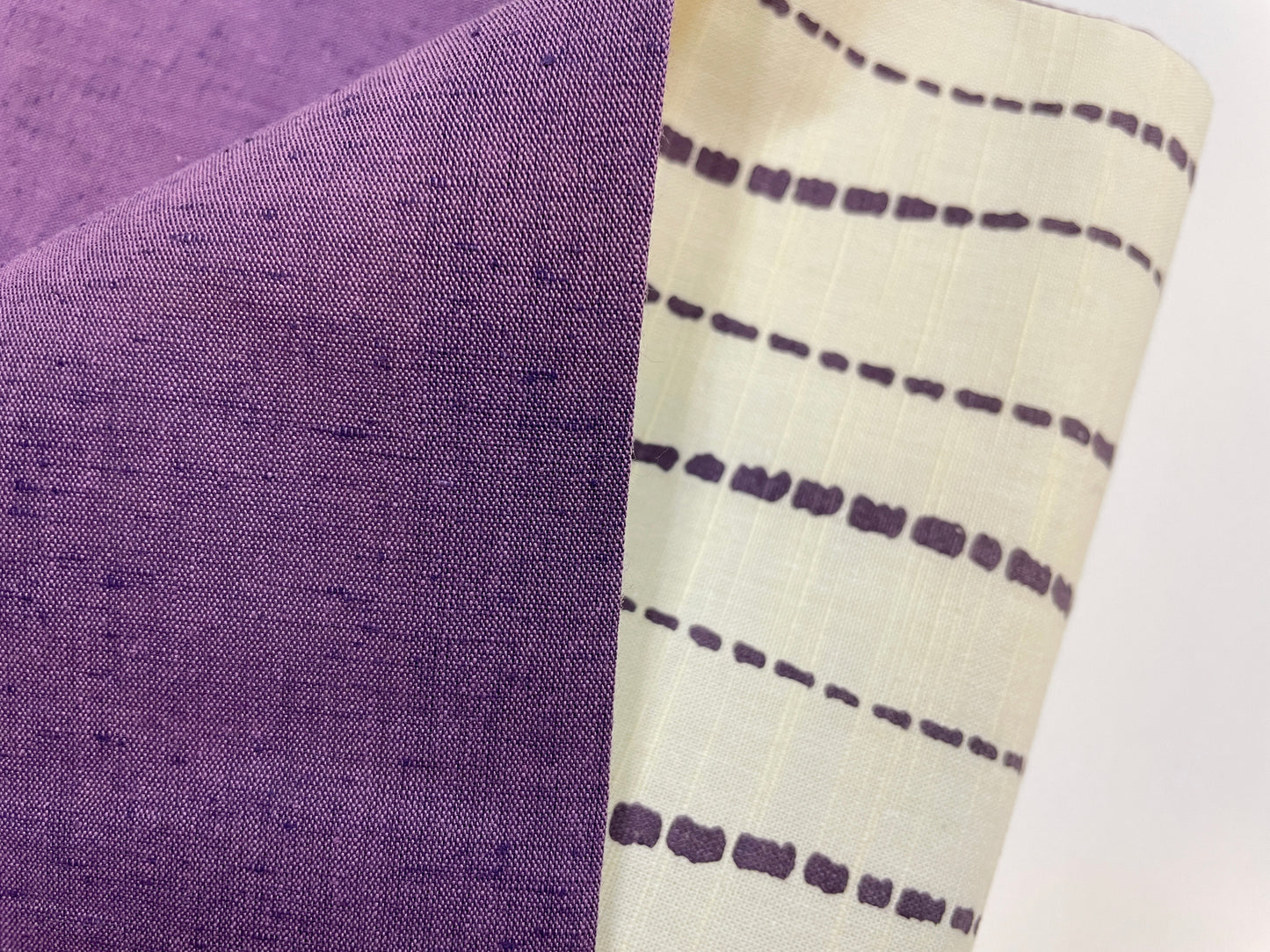 Thin cotton obi "Yoroke stripes (purple)" 