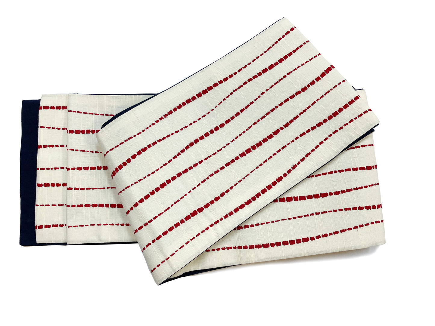 Thin cotton obi "Yoroke stripes (vermilion)" 