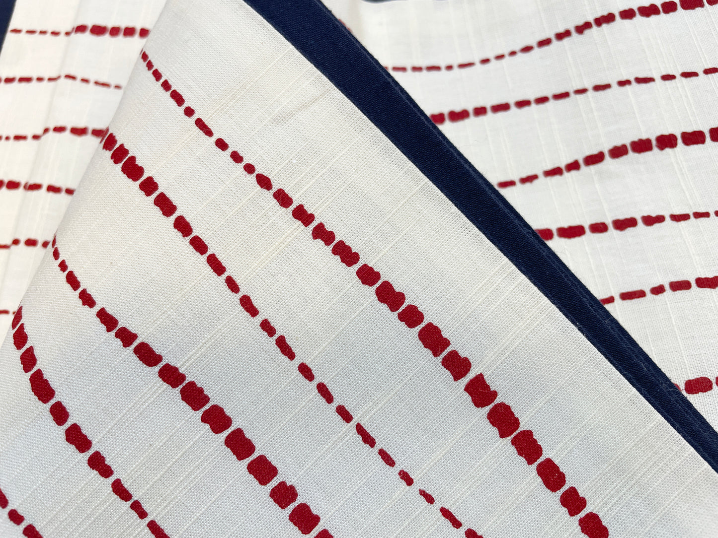 Thin cotton obi "Yoroke stripes (vermilion)" 