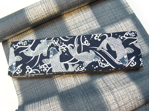 Cotton square belt "Carp climbing a waterfall" 