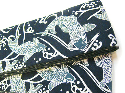 Cotton square belt "Carp climbing a waterfall" 